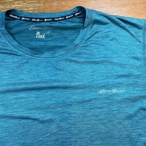 Eddie Bauer Free Dry Shirt Men's Large Green Motion Athletic Running Jogging